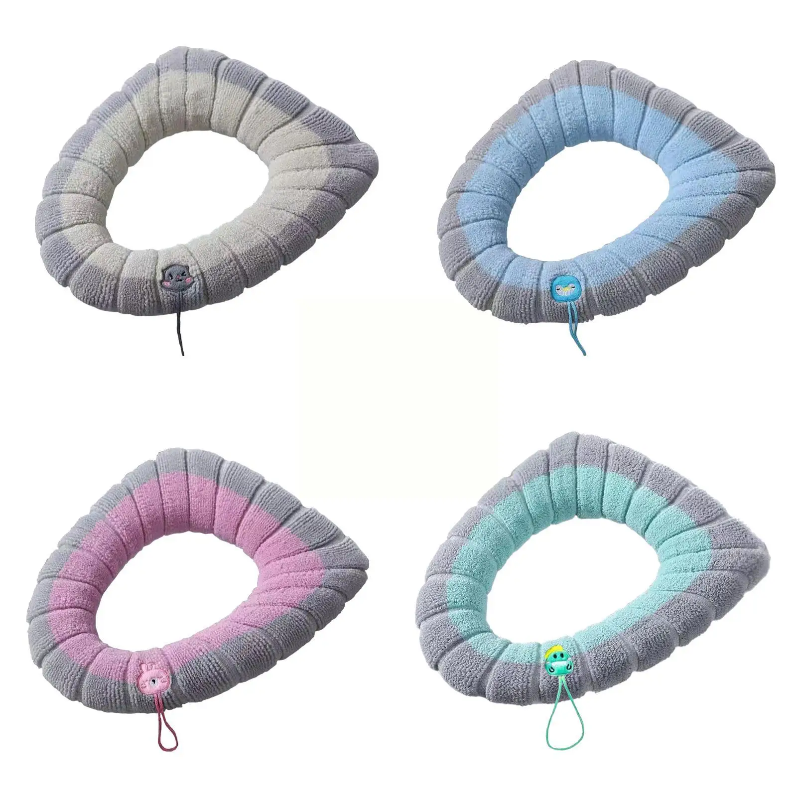 Winter Warm Toilet Seat Cover Mat Bathroom Toilet Pad Seat With Washable Closestool Soft Handle Thicker Warmer Cushion Toil E6C2