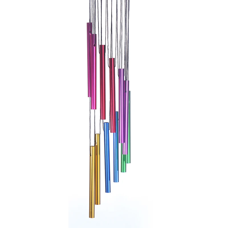 New 12 Tubes Wind Chimes Pendant Aluminum Tube Metal Pipe Wind Chimes Bells Balcony Outdoor Yard Garden Home Decoration 1PC 4