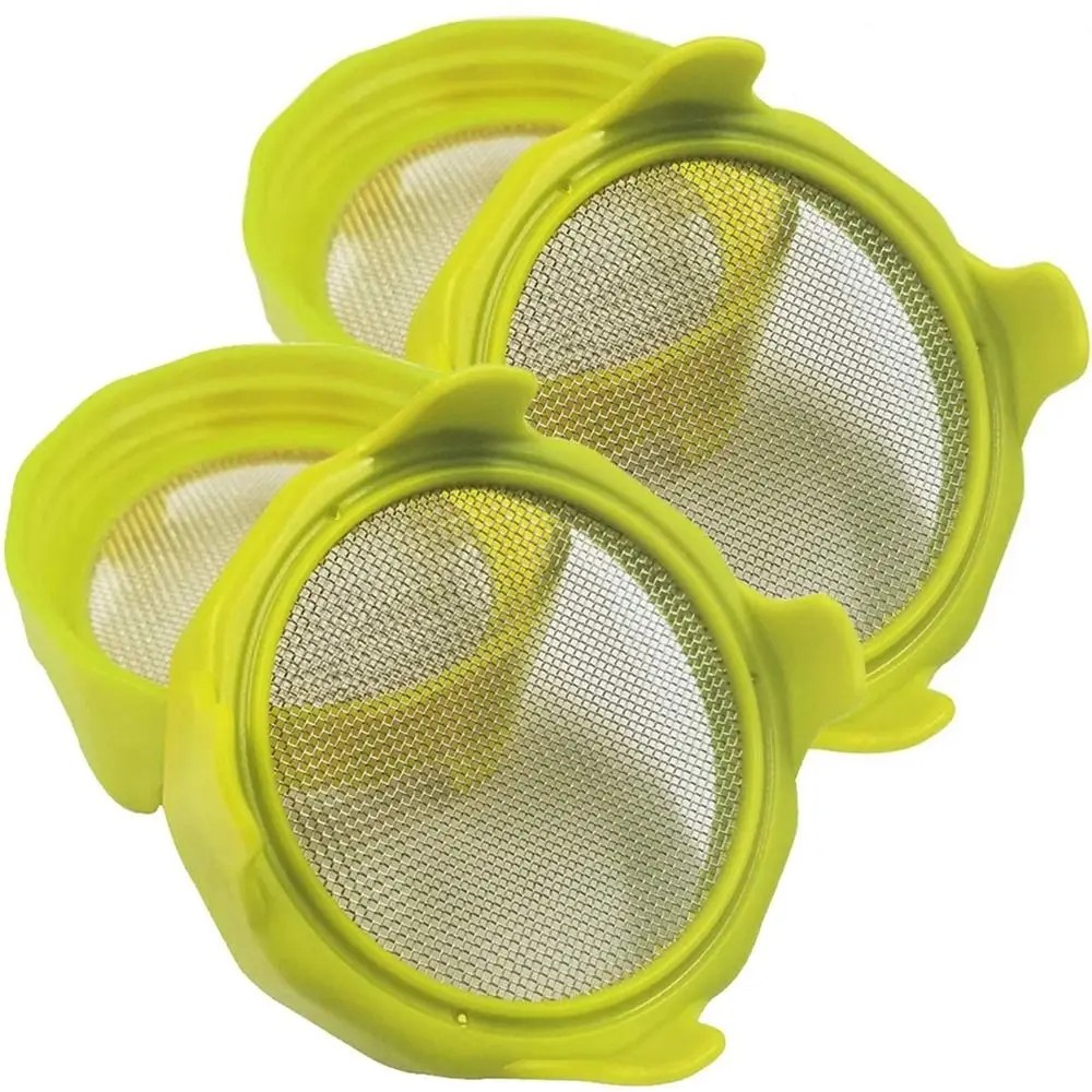 2pcs Plastic Sprouting Lid Mesh Sprout Cover Seed Crop Germination Vegetable Plastic Sealing Ring Lid for Mason Jar