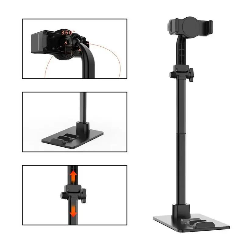 Extendable Selfie Phone Stand | 2in1 Universal Overhead Live Broadcast Bracket | Multi-Purpose Phone Stand For Live Videos