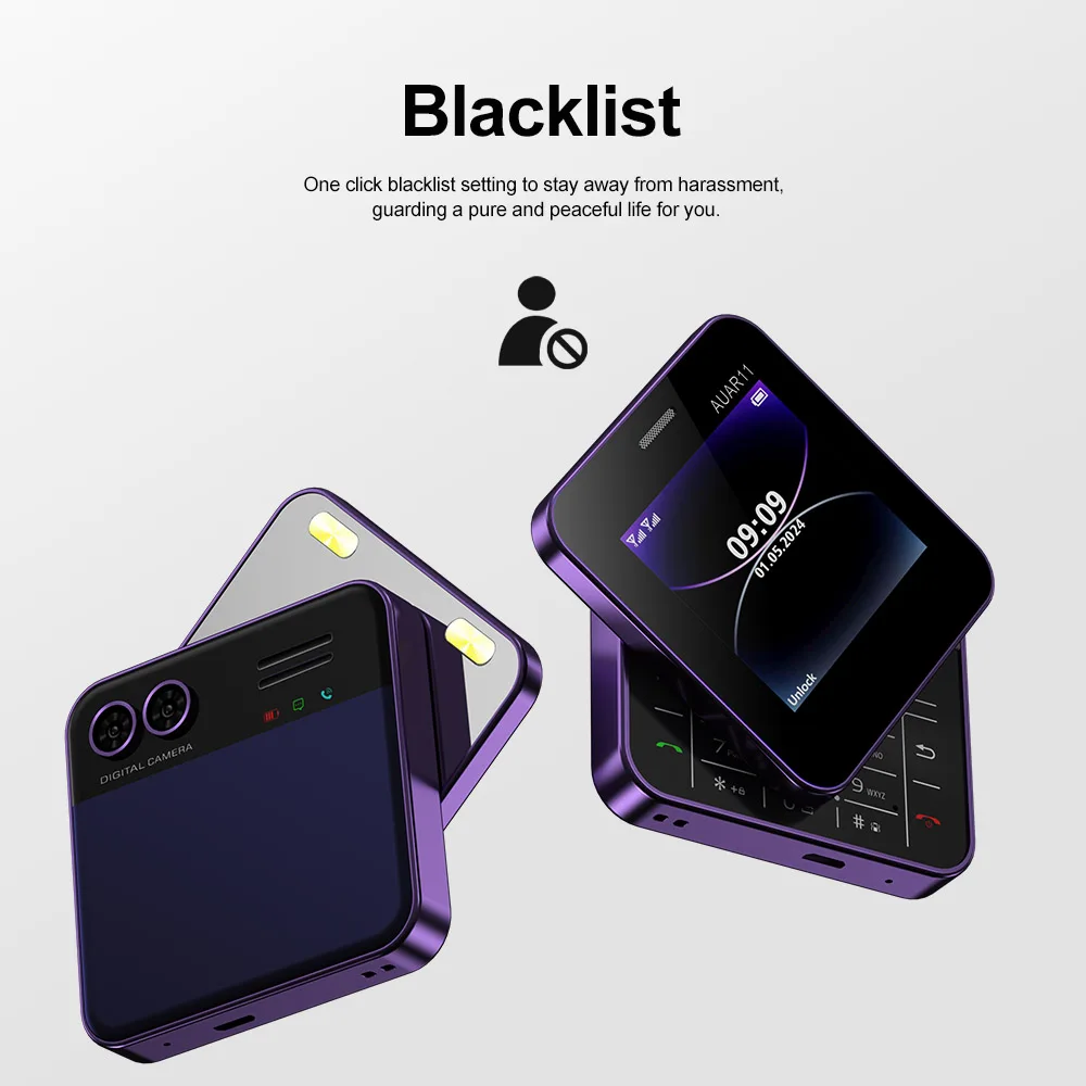 SERVO AUAR11 Mini Mobile Phone Rotating Screen Dual SIM Standby Blacklist Magic Voice Speed Dial FM Radio Side Slider Cellphones