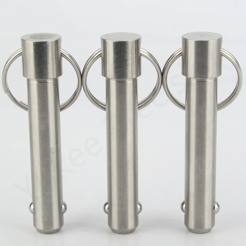 YK114 Stainless Steel Spring Ball Head Locking Pin Quick Release Locating Pins With Pull Ring For Quickly Lock And Positioning stainless steel ball lock pins
