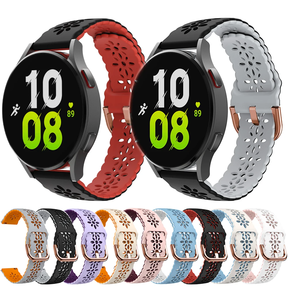 

NEW 20mm Silicone Band For Samsung Active 2 40mm /Galaxy watch 3 41mm Strap For Samsung Galaxy Watch 5 pro/4/4 Classic wristband