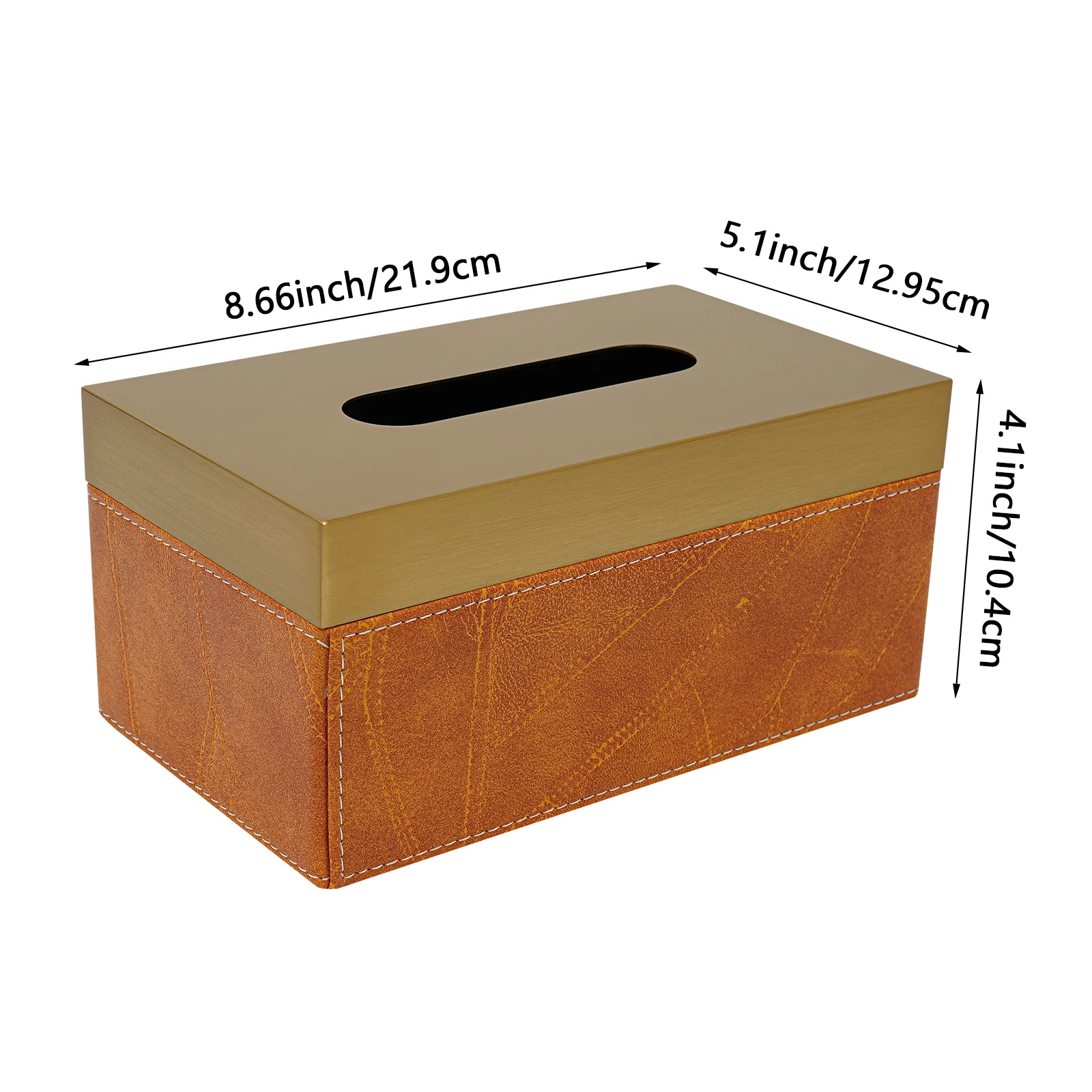 Taschentuchbox-Halter aus Metall, PU, modern, für den Tisch, Orange, für Zuhause, Büro, Badezimmer, Dekoration – Detail 7