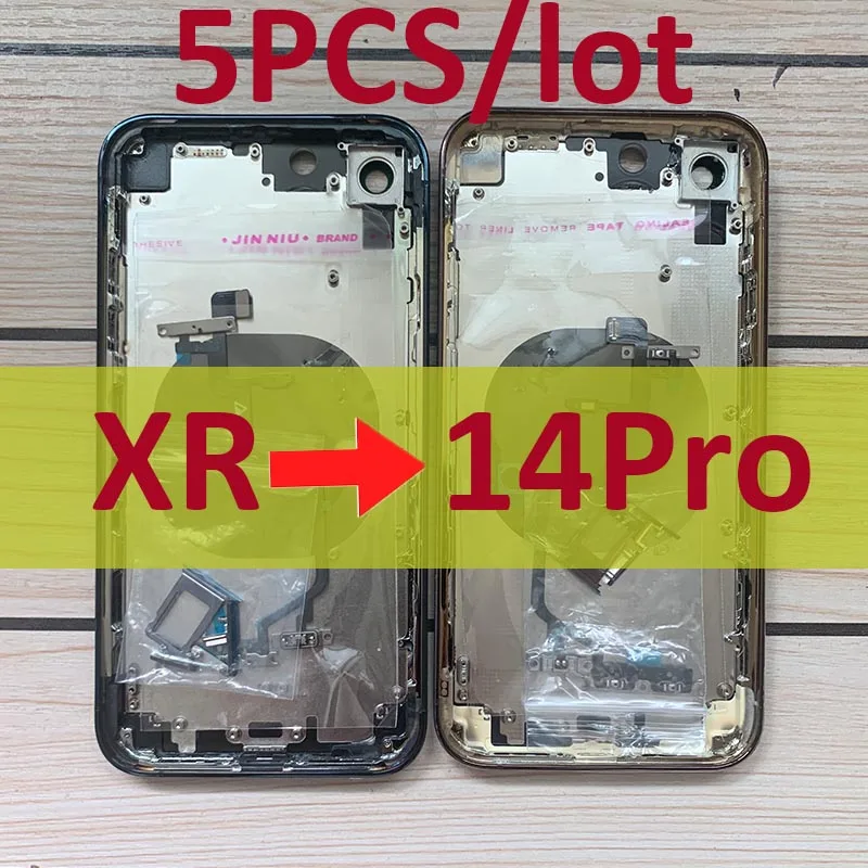 5pcs/lot DIY Housing For iPhone XR Like 13 Pro Backshell XR To 14 Pro