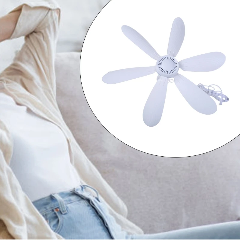 20인치 6블레이드 12V 천장 선풍기 음소거 다이닝 룸 침대용 전기 걸이 팬