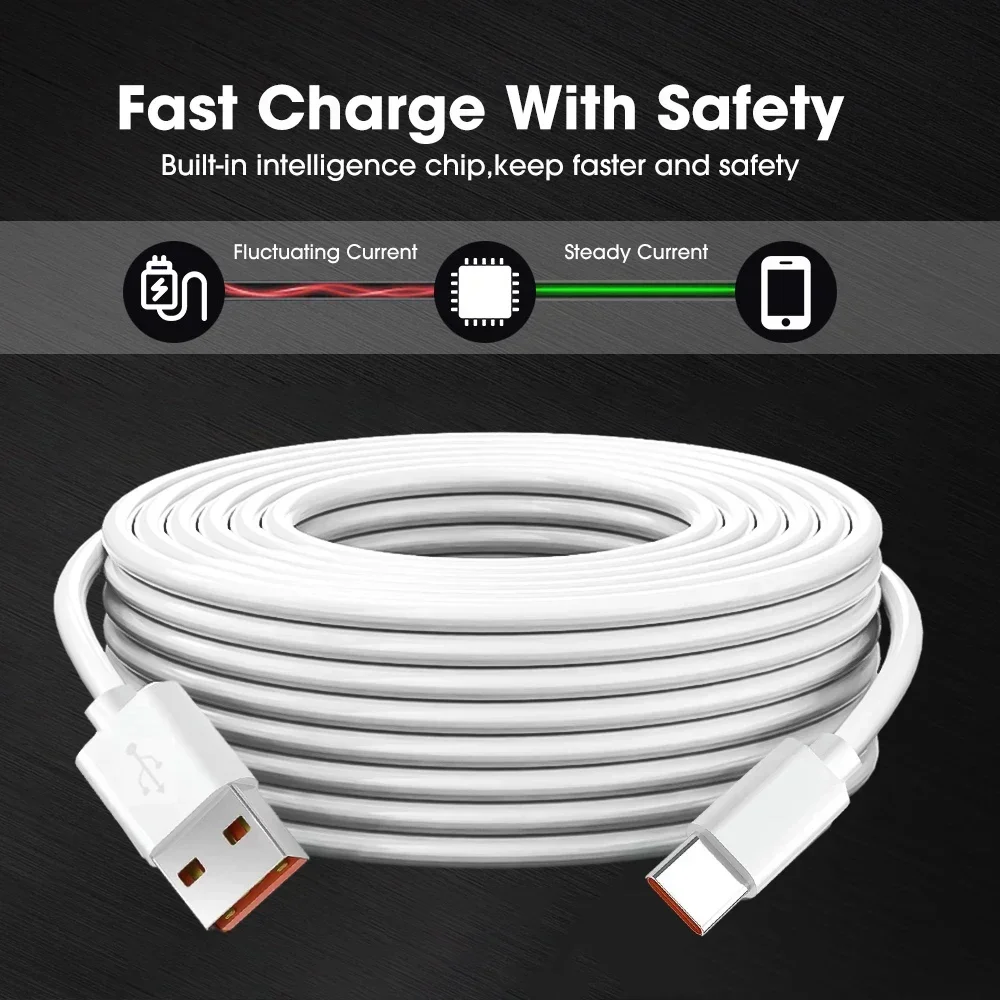 Ultra-Long Extended USB-C Data Cable - Versatile Type-C Charger Wire Cord