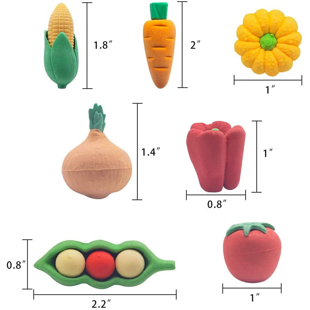 Gommes miniatures colorées pour enfants, mini gommes à crayons, fruits, minuscules aliments, packs de prix pour étudiants, fournitures scolaires