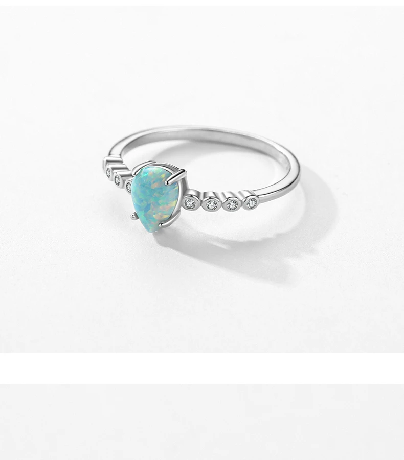 MODIAN Real 925 Sterling Silver Elegant Waterdrop Colorful Opal Finger Rings For Women Valentine Christmas Gift Fine Jewerly MODIAN Real 925 Sterling Silver Elegant Waterdrop Colorful Opal Finger Rings For Women Valentine Christmas Gift Fine Jewerly