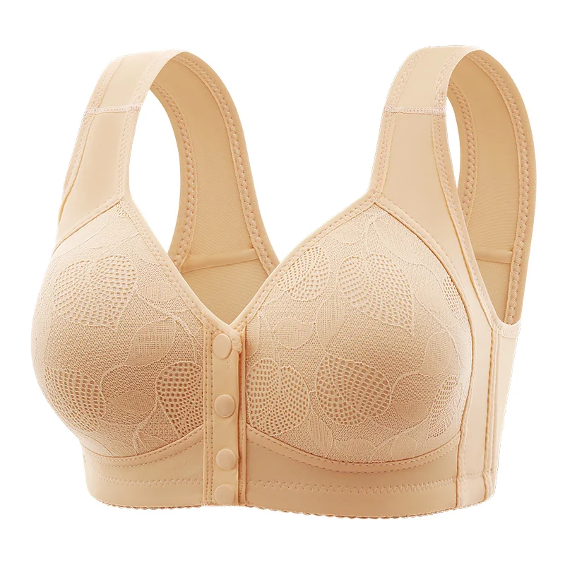 Thin Tank Top Pregnant Women's Breastfeeding Bra Comfortable Fixed Cup Front Open Button Large Size Steel Ring Free Underwear 3