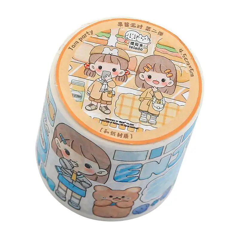 

Cute Cartoon Decorative Adhesive Tape Hand Account Masking Tape Scrapbooking Journal DIY Material Sticky Paper Tape