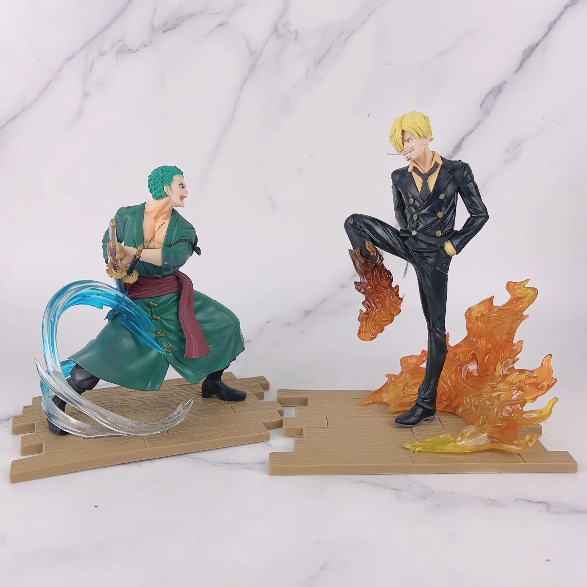 

Anime One Piece Sanji Sculpture Black Leg Fire Battle Version Pvc Collectible Zoro Action Figure Model Children's Gift Toys 17cm