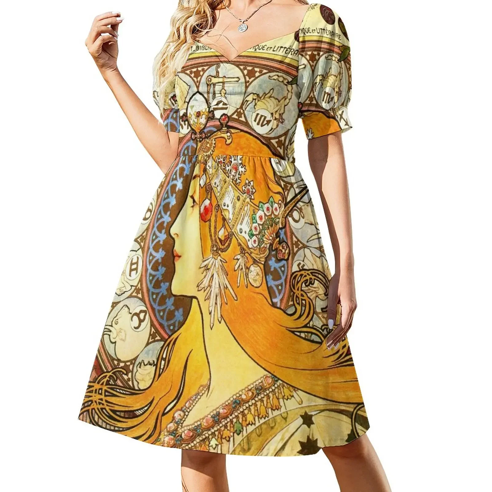 

La Plume Zodiac - Alphonse Mucha Sleeveless Dress dress summer 2024 women