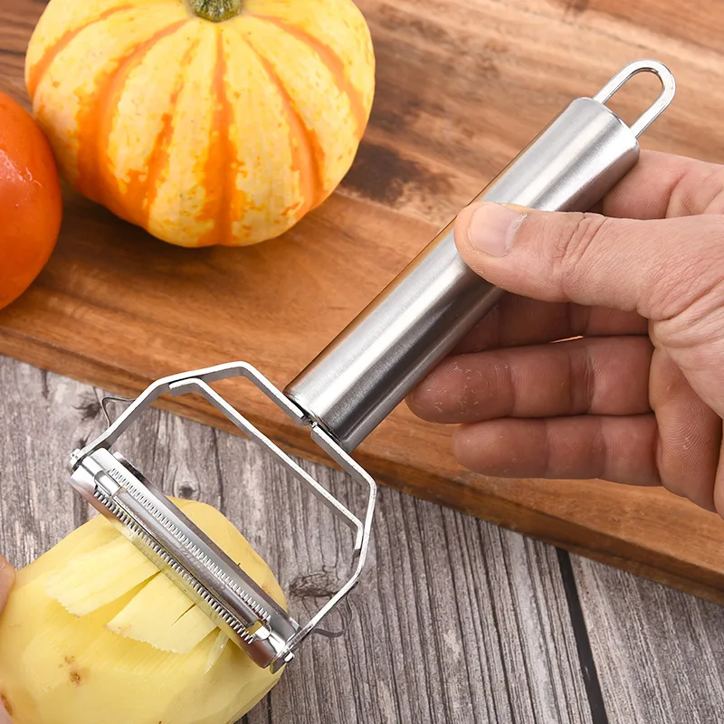 

Stainless Steel Hand Grater for Vegetables Multifunctional Potato Orange Apple Peeler Double Head Slicer Kitchen Aaccessories