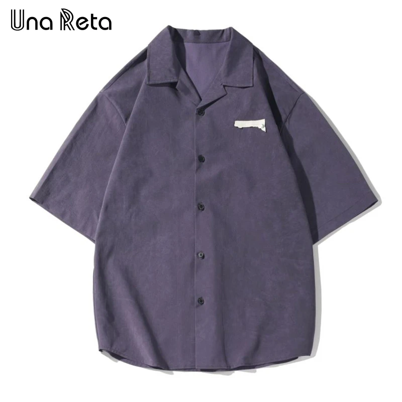 

Una Reta Men's Shirt 2024 Summer Tops Streetwear Tie dye Print Shirts Women Loose Short sleeve Couple Shirts