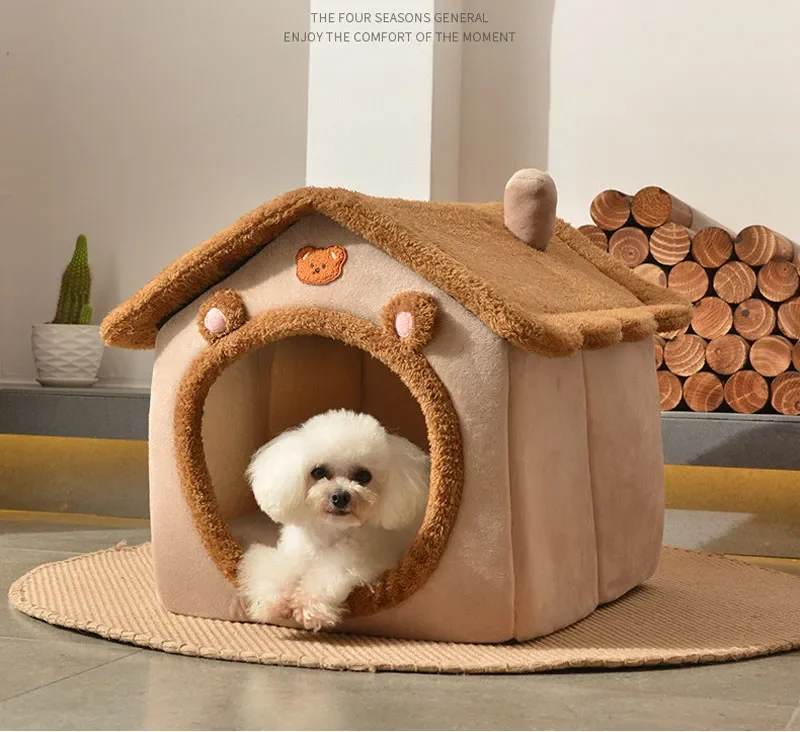 Title 1, Foldable Dog House Kennel Bed Mat For Small Med...