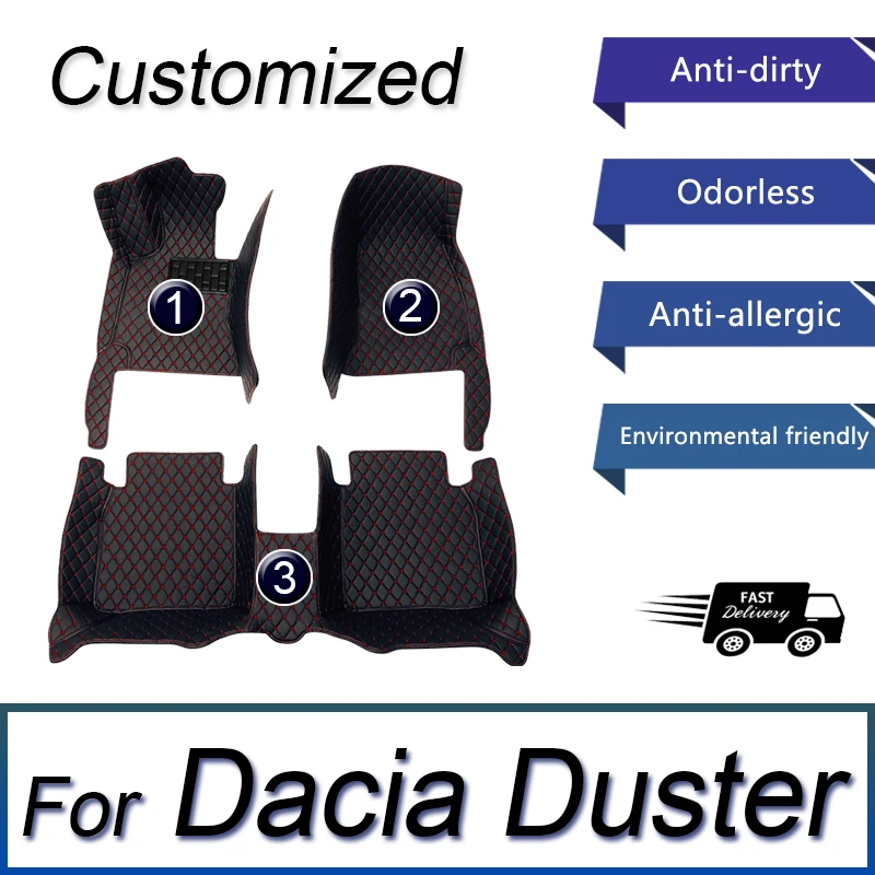 

Custom Made Leather Car Floor Mats For Dacia Duster 2010 2011 2012 2013 2014 2015 2017 Carpets Rugs Foot Pads Accessories