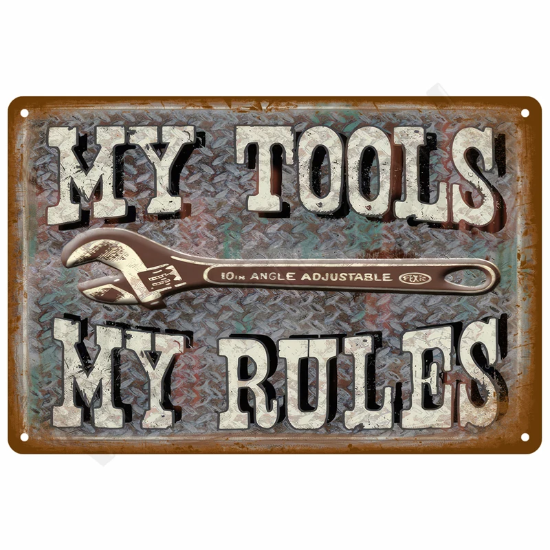 Retro Tin Sign Wall Art - Vintage Aesthetic Metal Plate Decor