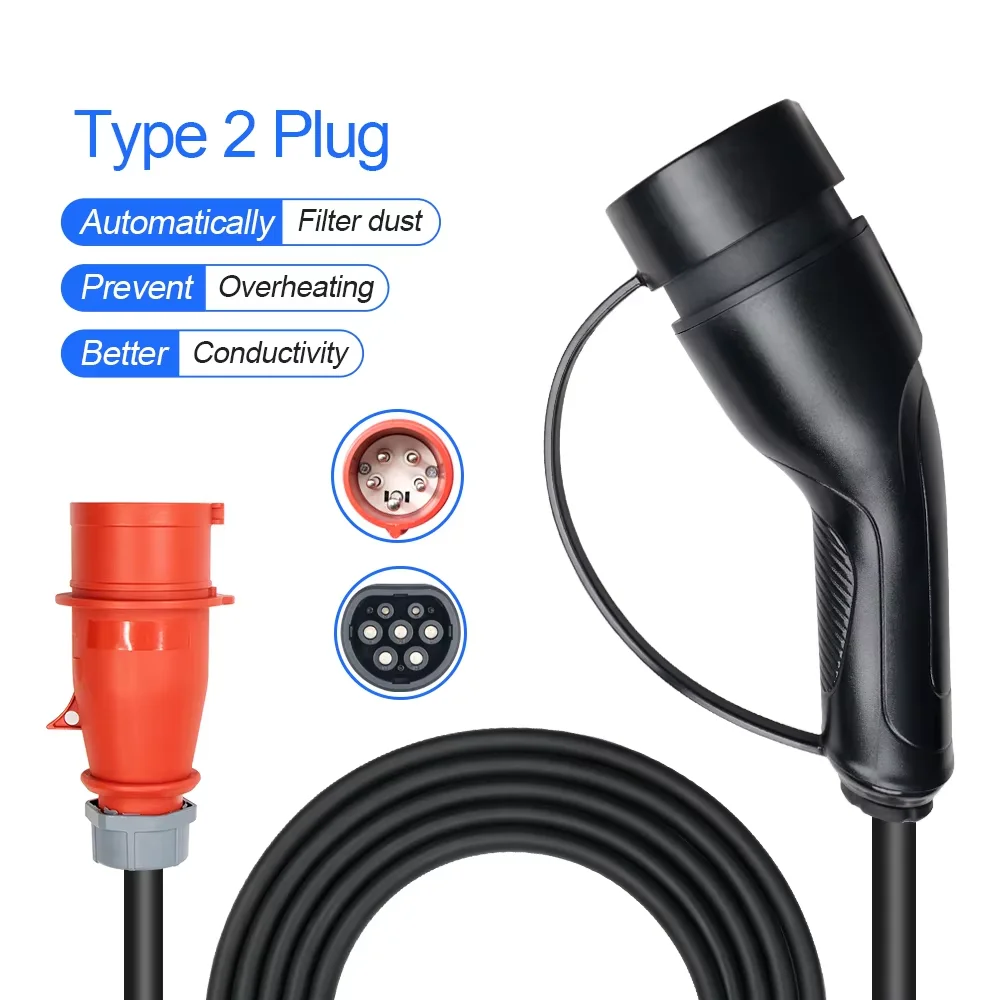Kolanky Type 2 Portable EV Charger 11KW 16A 3 Phase EVSE Charging Cable 7m CEE Plug for Electric Car — view 6