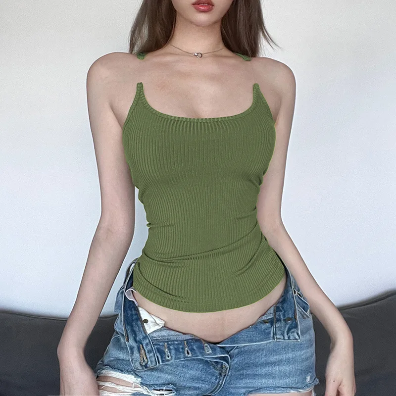 

INS 2023 Fashion New Solid Color Slim Slim Street Strap Women's Tank Top