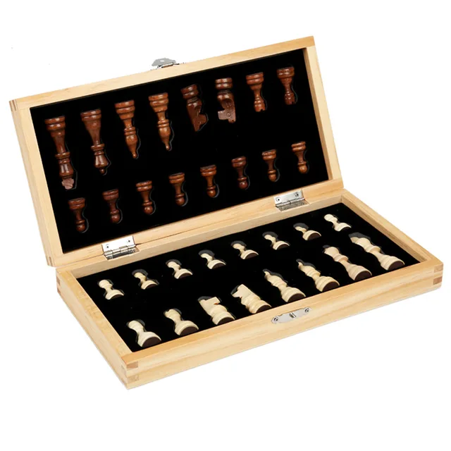 Jeu d'échecs pliant magnétique en bois, plateau de jeu en feutre 24cm x 24cm, rangement intérieur, cadeau pour enfants et adultes, jeu familial 4 Jeu d'échecs pliant magnétique en bois, plateau de jeu en feutre 24cm x 24cm, rangement intérieur, cadeau pour enfants et adultes, jeu familial 4