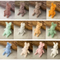 Newborn Photography Props Bunny Doll Knitted Mohair Cartoon Rabbit Doll Toy Fotografia Accessory Studio Shoots Photo Props 3