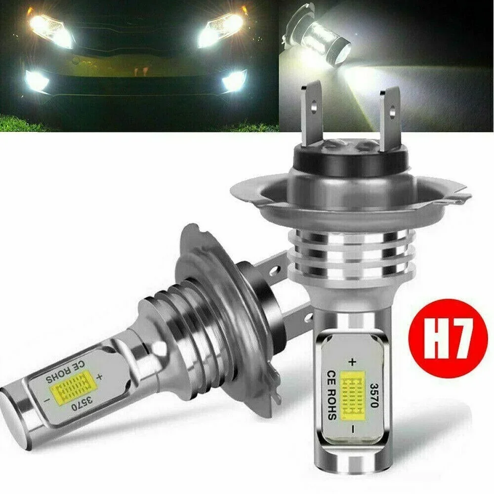 H 7 LED Car Headlight 80W COB DRL Canbus 12-24V 6500K Lamp Bulb 2pcs