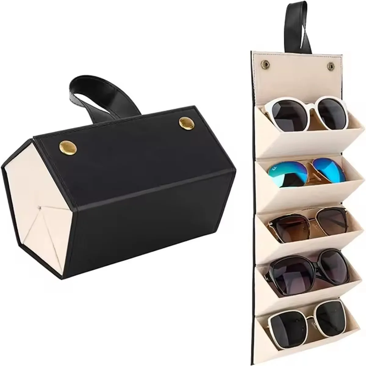 1pc-sunglasses Case Folding Travel Case