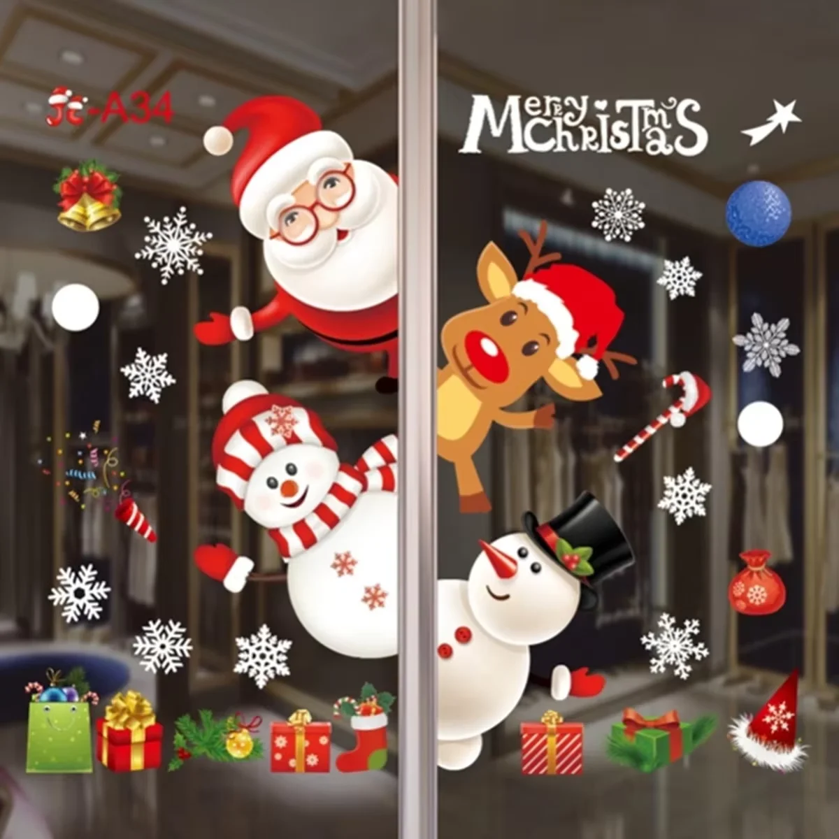 Festive Christmas Window Stickers - Holiday Decorations & Ornaments