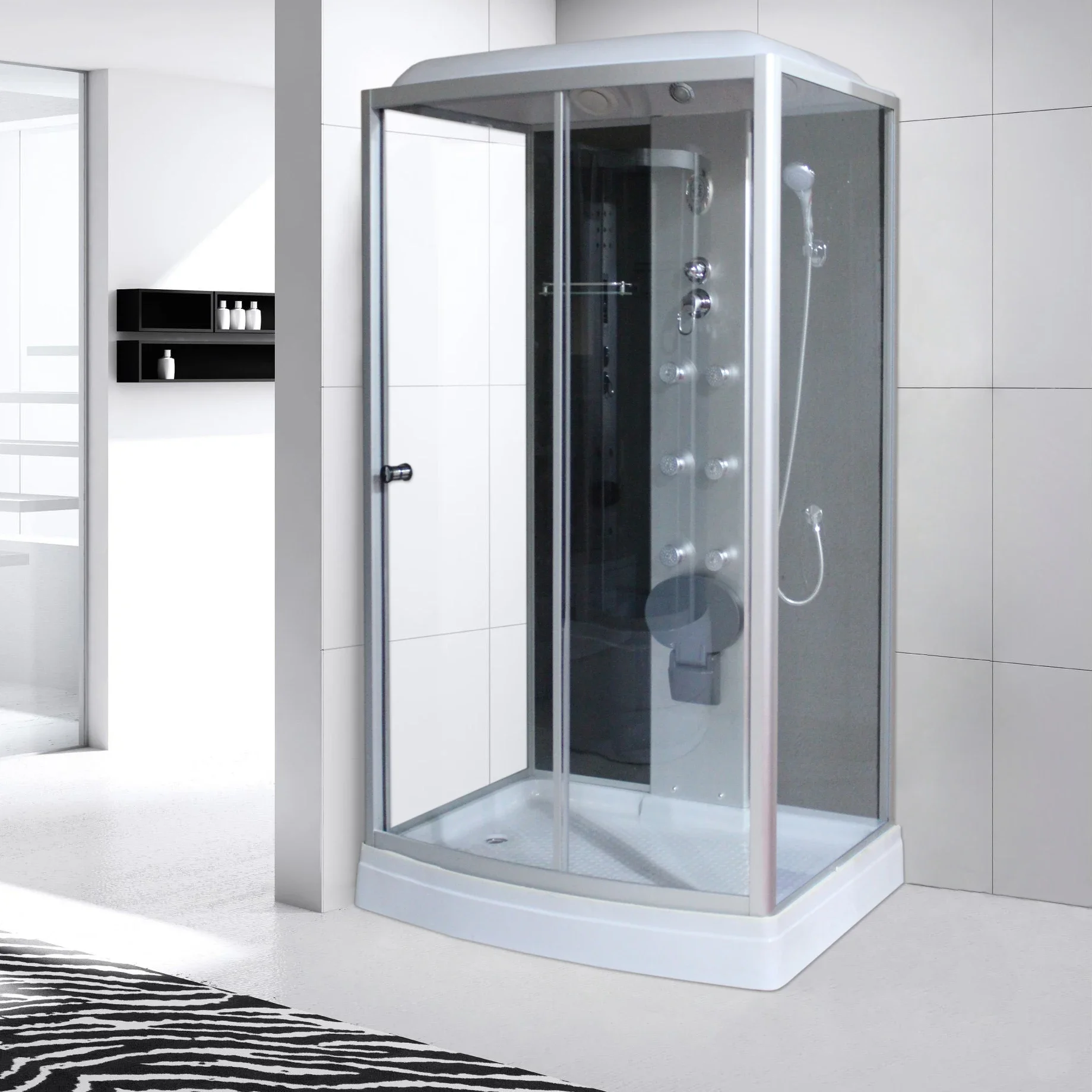 

Overall rectangular household enclosed tempered glass mobile shower room in shower room