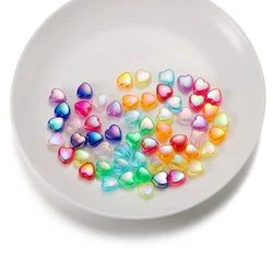 Vibrant Heart Love Acrylic Spacer Beads - 100 Pieces - 100pcs (Mixed)