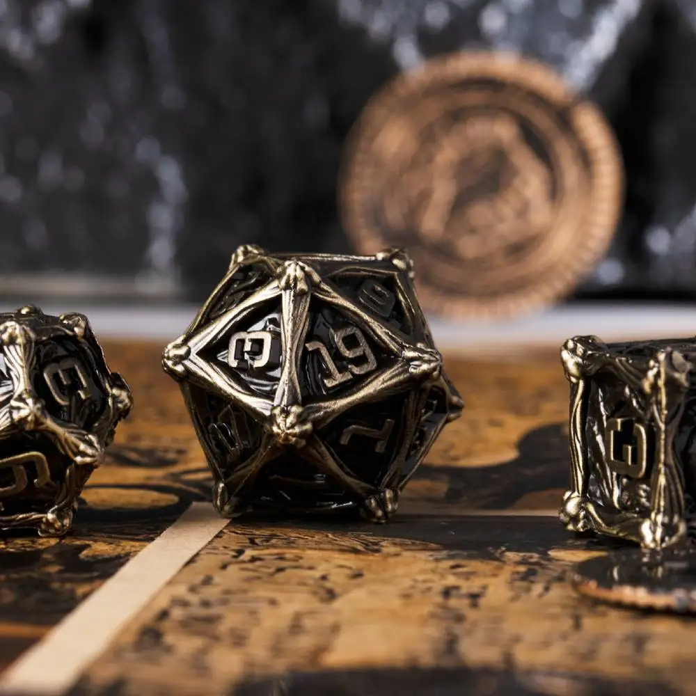Metal dice set dnd metal dices Zinc Alloy Dnd Dice with Metal Case Role Playing Dice for Dungeons and Dragons D&D Set