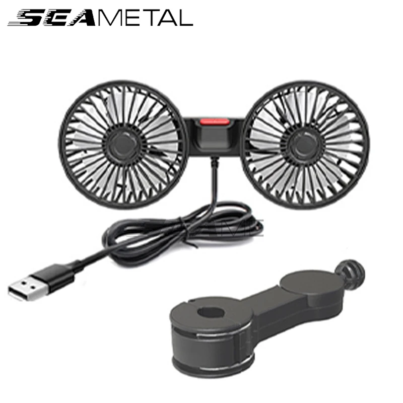 SEAMETAL 3-speed auto Seat couvat chladící fanoušek USB nabít dvojí hlava fanoušek 360 stupňů rotace krk chladič pro léto auto příslušenství