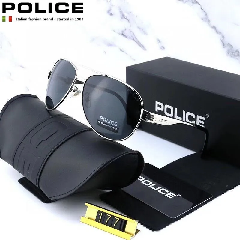 POLICE Luxury Men Sunglasses Fashion Pilot Polarized Lenses Sun Glasses