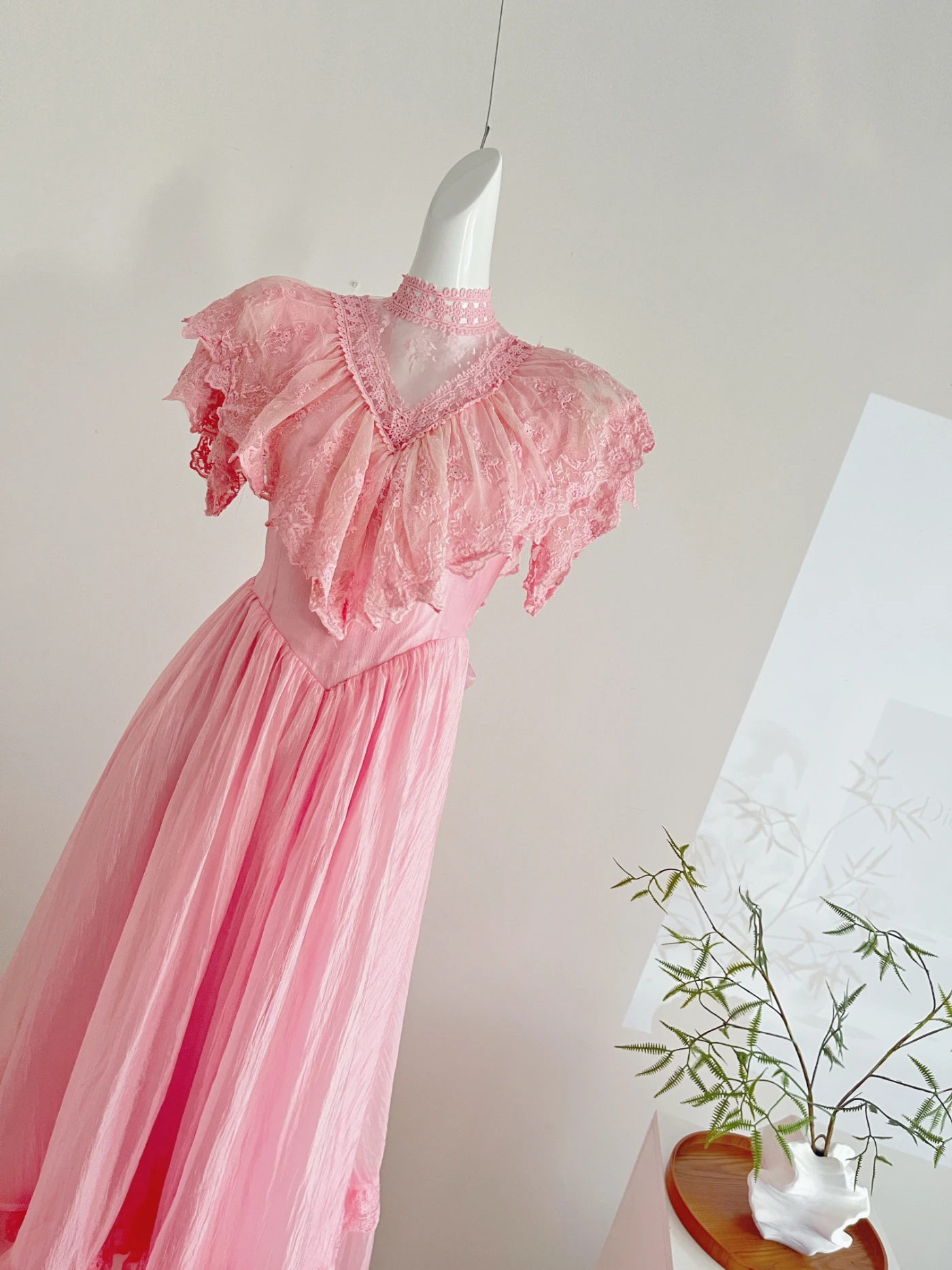 The Petal-Whisper Chiffon Gown: A Vintage Parisian Fairy Dress | Half- Parisian Princess Boutique The Petal-Whisper Chiffon Gown: A Vintage Parisian Fairy Dress | Half- Parisian Princess Boutique