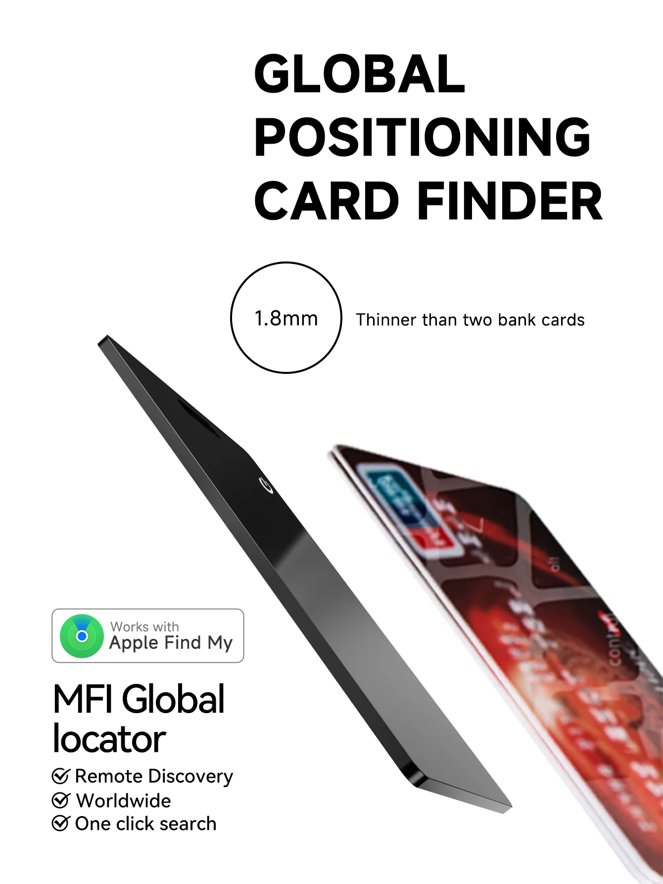 Smart Airtag Air tag Card GPS Tracker Works With Apple Find My Anti-Lost Wireless Wallet Tracking Card Key Finder