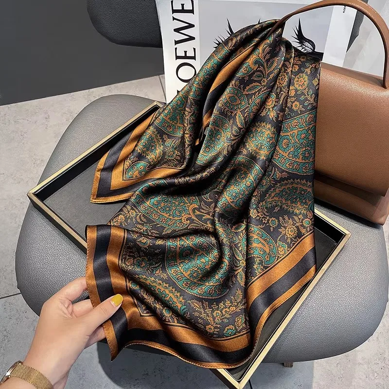 100% Natural Silk Square Scarf Women Hairband Neckerchief Wrap