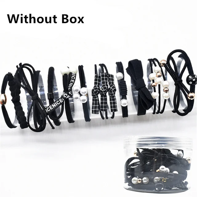 12pcs/set Lovely High Elastic Hair Ties Pearl Bow Ponytail Holder Hair Rope Hair Accessories For Girls Women
