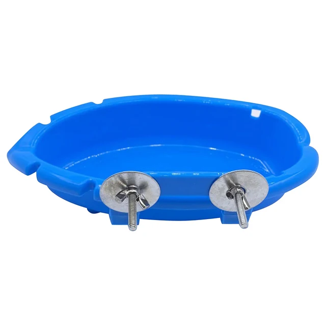 Parrot Food Tray Multifunction Creative Blue Bathtub Animal Cage Standing Wash Shower Box Bird Toys Pet Cleaning Products 2
