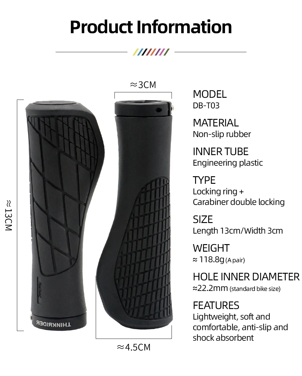 Description Picture 2 of itemThinkRider Bicycle Grips Soft Rubber For MTB Mountain Bike Shockproof Anti-Slip Handlebar Cycling Handle Bar Parts
