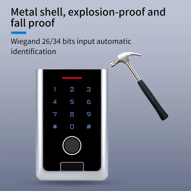 12V Waterproof Zinc Tuya 2.4G Wifi Module Fingerprint Access Controller Metal Keypad RFID support Time Delay Unlock Record Alarm 5
