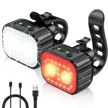  Bicycle Light Sets Bike Headlight Taillight Led USB Rechargeable Waterproof Strobe Light Cycling Flashlight Bike Accessories New 