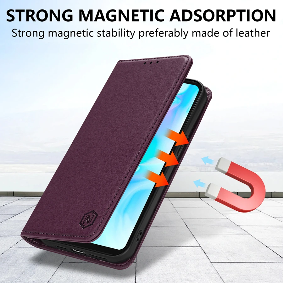 Brieftasche Hautfreundlicher Kartensteckplatz Starke magnetische Flip-Ledertasche für Huawei P20 Pro P30 P40 Lite P Smart 2019 Honor 10 Lite 20i – Detail 25