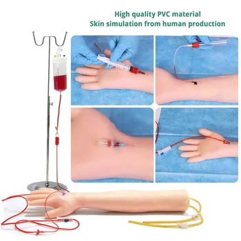 Kit di pratica per flebotomia per allenamento ad iniezione Kit di pratica IV Modello di allenamento per braccio ad iniezione per puntura a infusione intravenosa