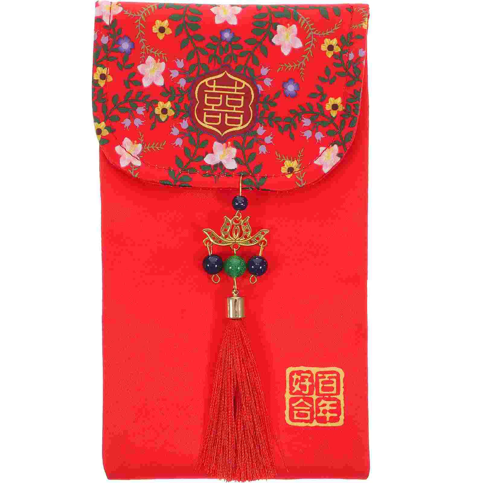 

Personality Xi Character Fabric Red Envelope Purses Brithday Envelopes Chinese Money