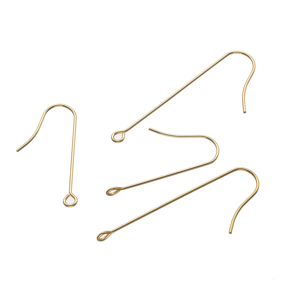 20 Stück Edelstahl Ohrring haken Französisch lange Ohr haken mit Schlaufe für DIY Ohrring Schmuck herstellung liefert Zubehör – Detail 1