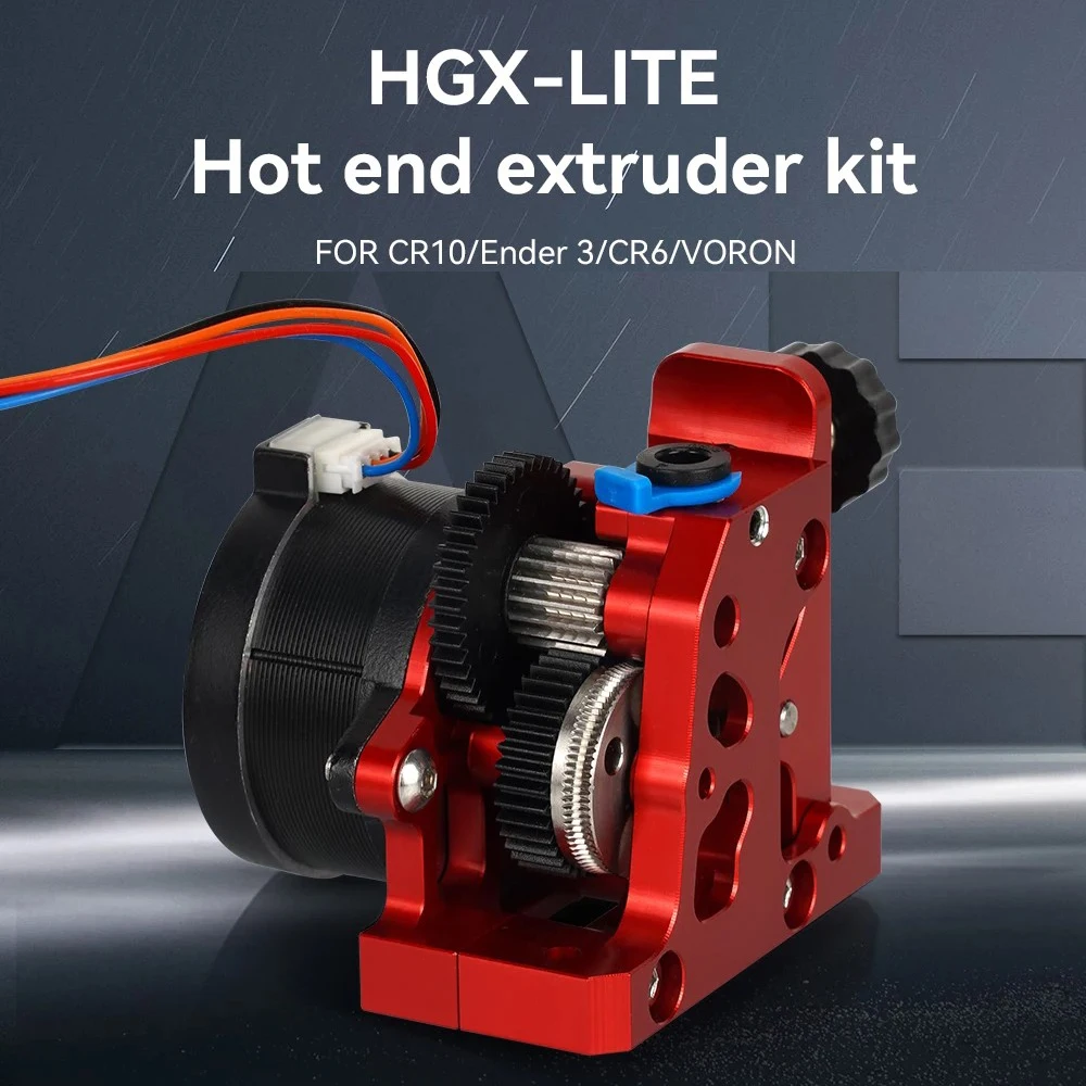 Alle Metalen Extruder HGX-LITE-extruder Gehard Stalen Reductietandwielextruder voor CR10 voor Ender 3 CR6 voor VORON 3D-printers, Universele Geharde Reductietandwielextruder voor