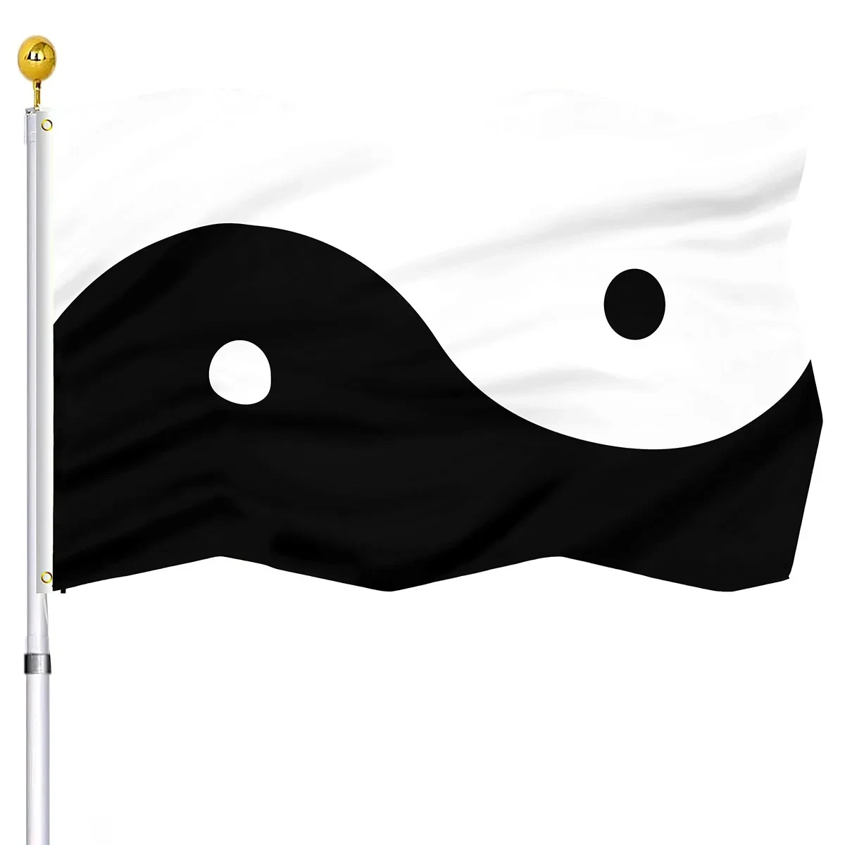 

Abstract Yin Yang Flag Double Stitched Black and White Flags Banners with Brass Grommets Home Indoor Party Outdoor Decorations