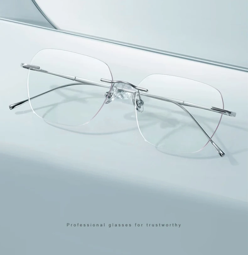 Ultra Licht Reinem Titan Rahmen Optische Lesebrille Für Männer Frauen Anti Blaues Licht Gläser Rezept Presbyopie Brille – Detail 7