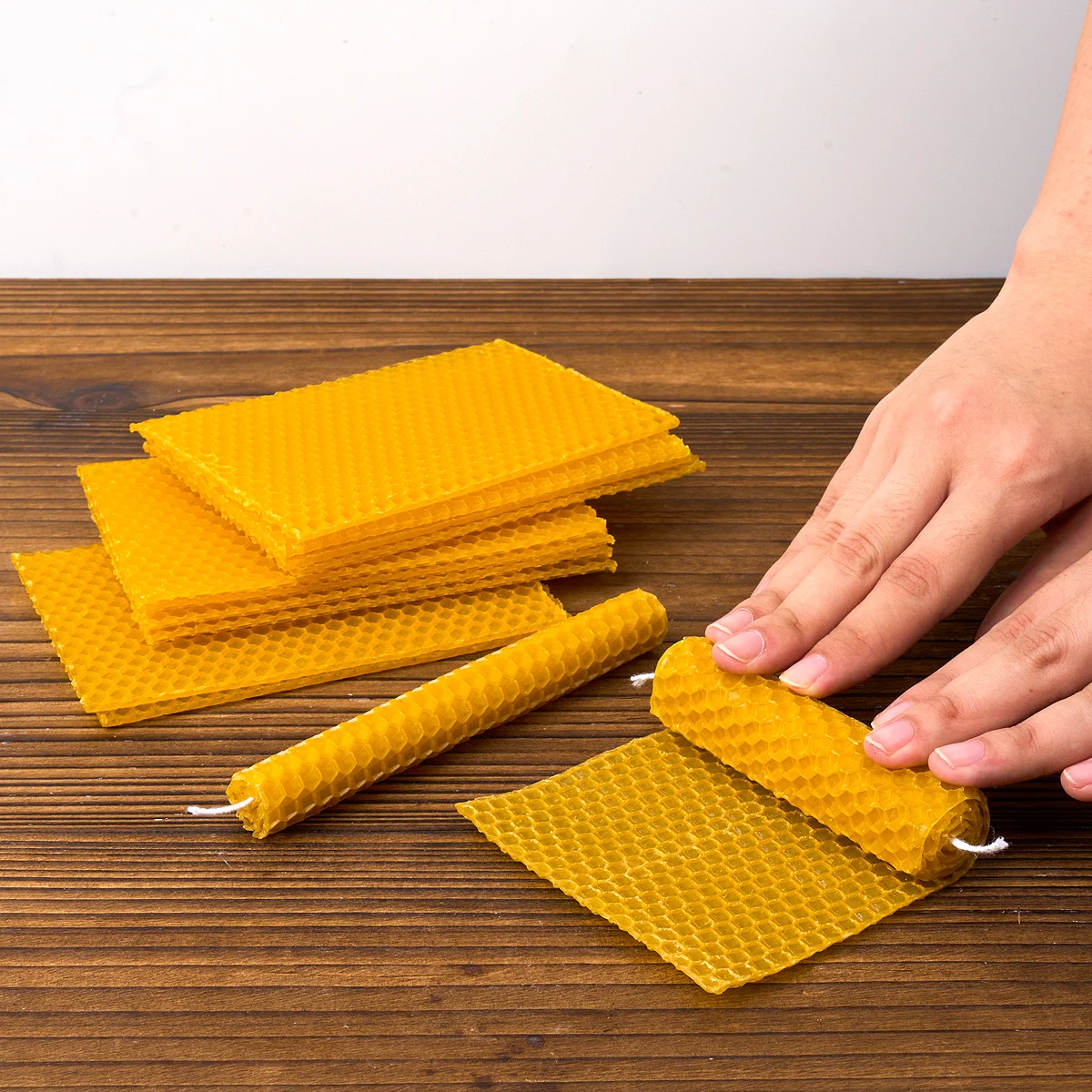 10PCS Natural Beeswax Flake Candle Making Wax Honeycomb Base Tablets